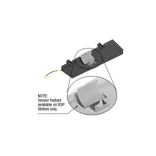 CRL ESP1MBL Matte Black Electric Strike With Sensor for Single Doors- Fail Secure