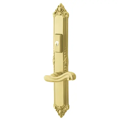 Baldwin MP003060ACT6 Kensington Multi Point Trim Keyed Entry with Turn Knob Configuration 6 Satin Brass with Brown Finish