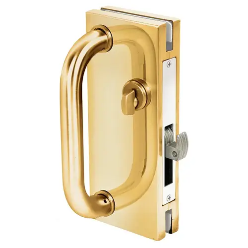 CRL DH410PB Polished Brass 4" x 10" Non-Handed Center Lock With Hook Throw Deadlock Latch