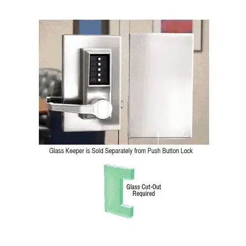 CRL DLK610RCPS Polished Stainless 6" x 10" RH Center Lock Keeper for Push Button Locks