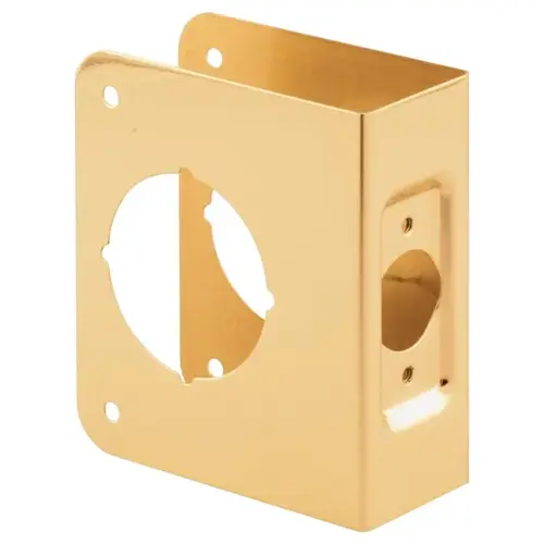 Prime-Line U 9543 Lock and Door Reinforcer, 2-3/8 in Backset, 1-3/8 in Thick Door, Brass, Brass, 4-1/2 in H, 3-7/8 in W