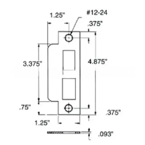Baldwin 6040050L Left Hand ASA Strike For 2-3/4" Backset Latch and Deadbolt Antique Brass Finish