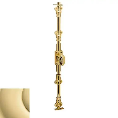Baldwin 8106031L8LK Left Hand 8' Ornamental Cremone Bolt Less Knob Unlacquered Brass Finish