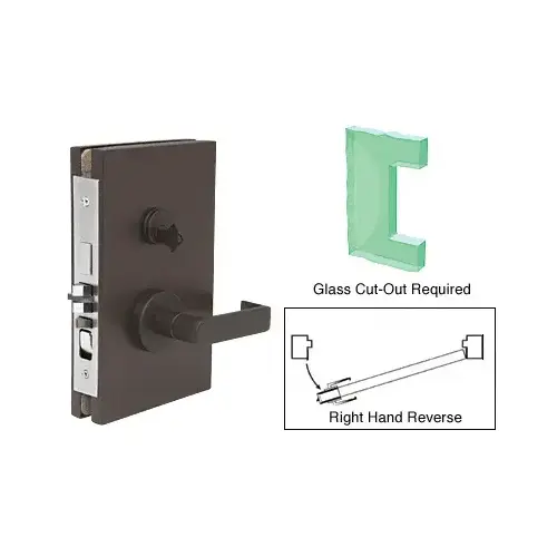 CRL DL611REDU Dark Bronze 6" x 10" RHR Center Lock With Deadlatch in Entrance Lock Function