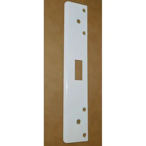 Don Jo FL212WWH 1-3/4" x 8" Single Hole Strike for Key in Knob or Deadbolt White Finish