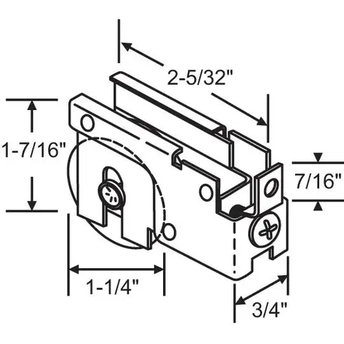 Brixwell 9-200n Patio Door Roller Assembly 1 1/4in Nylon Wheel