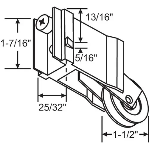 Brixwell 9-237s Patio Door Roller Assembly 1-1/2 Steel Wheel