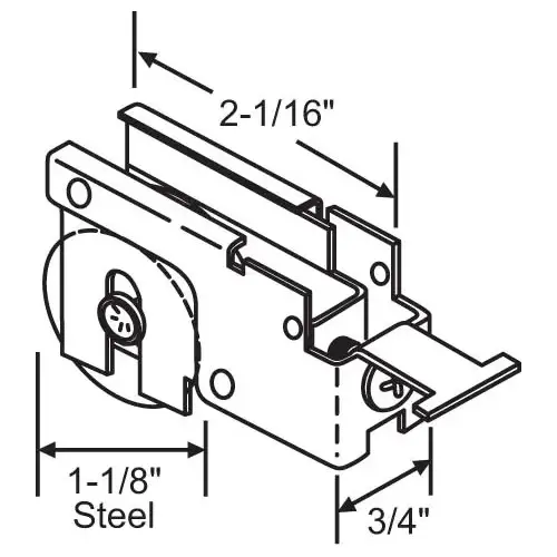 Brixwell 9-292 Patio Door Roller Assembly 1-1/8 Steel Wheel