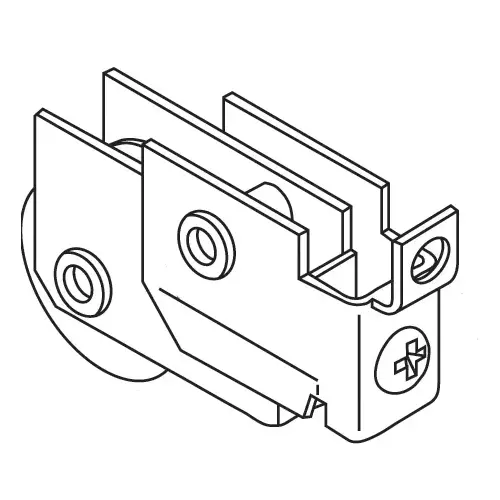 Brixwell 9-306 Patio Door Roller Assembly 1-1/8 Steel Wheel