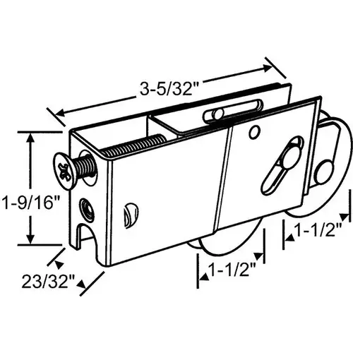 Brixwell 9-454spb Tandem Patio Door Roller Assy ABB Series 1-1/2" SS Precision Bearing Rollers