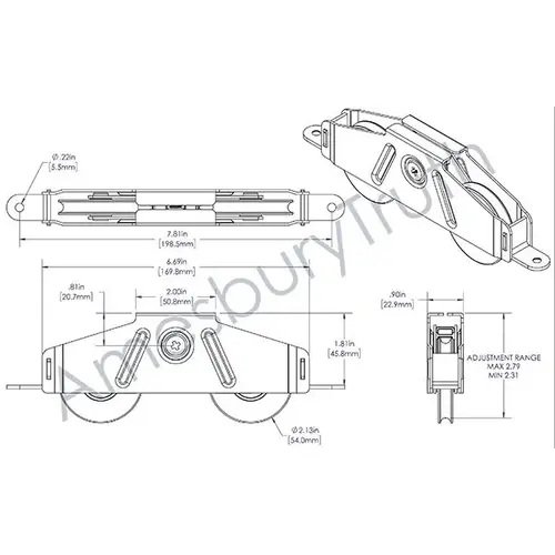 Brixwell 9-529sst Tandem Pd Roller Ss Housing