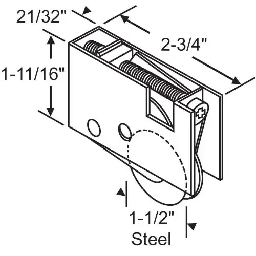 Brixwell 900-22072-os Patio Door Roller Assembly original Pella Roller vintage 1971 - 1996 replaces 1959 - 1970