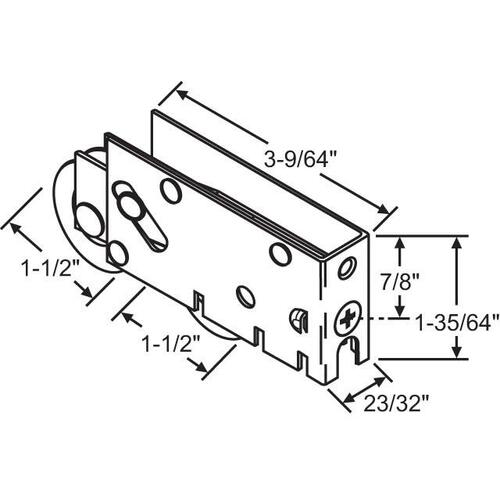 Brixwell 900-22693n Patio Door Roller Tandem WHEEL LOW PROFILE PDR178 N