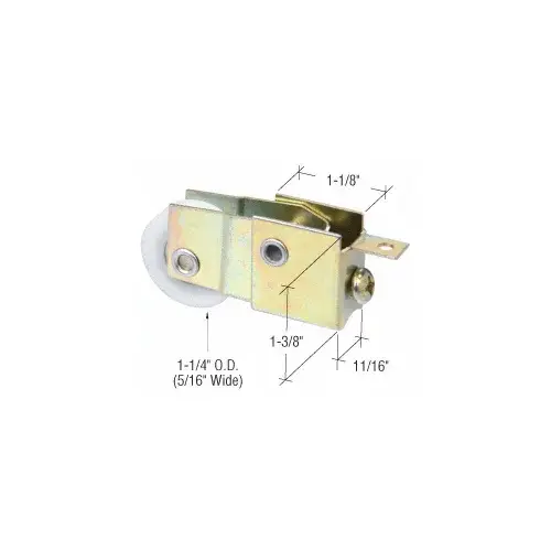 CRL D1513 1-1/4" Nylon Sliding Glass Door Roller with 11/16" Wide Housing for Rebco-West Doors