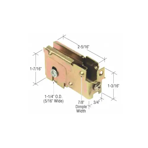 CRL D1584 1-1/4" Steel Sliding Glass Door Roller with 23/32" Wide Housing for Northrop Doors