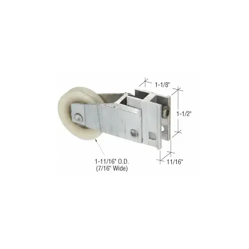 CRL D1591 1-11/16" Nylon Sliding Glass Door Roller with 11/16" Wide Housing for Daryl & Plaza Doors