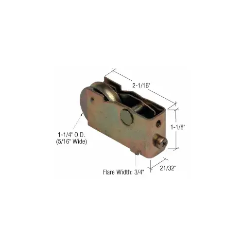 CRL D1601 1-1/4" Steel Sliding Glass Door Roller with 21/32" Wide Housing for Crossly Doors