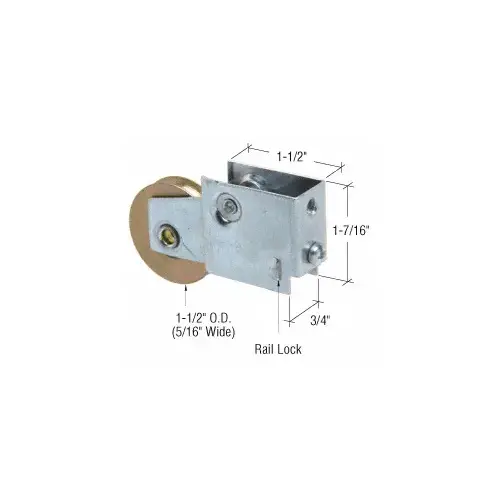 CRL D1608 1-1/2" Steel Sliding Glass Door Roller with 3/4" Wide Housing