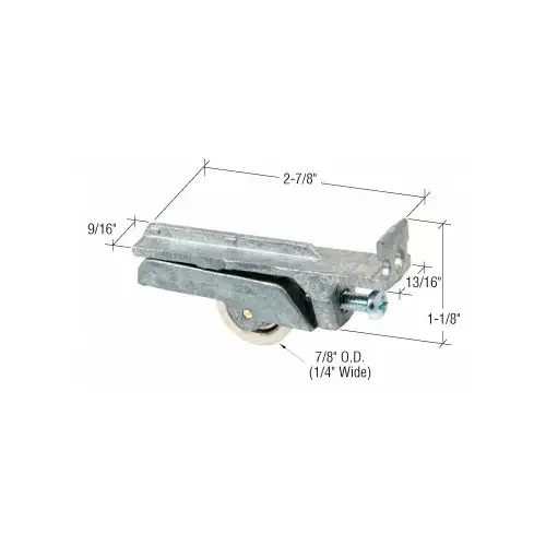 CRL D1613 7/8" Steel Sliding Glass Door Roller with 13/16" Wide Housing