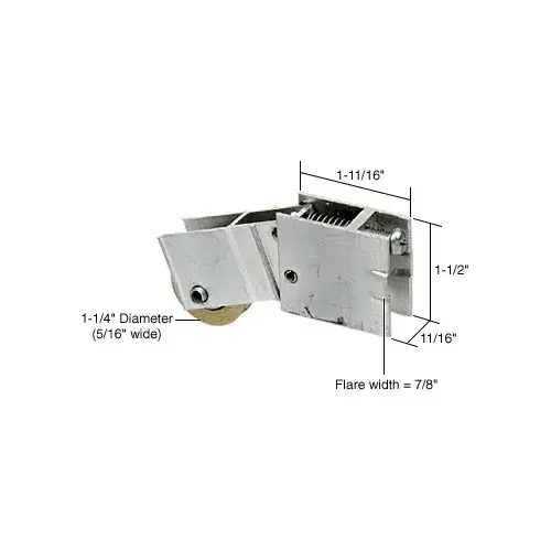CRL D1616 1-1/4" Steel Sliding Glass Door Roller with 11/16" Wide Housing for Peachtree Command 5 Series Doors