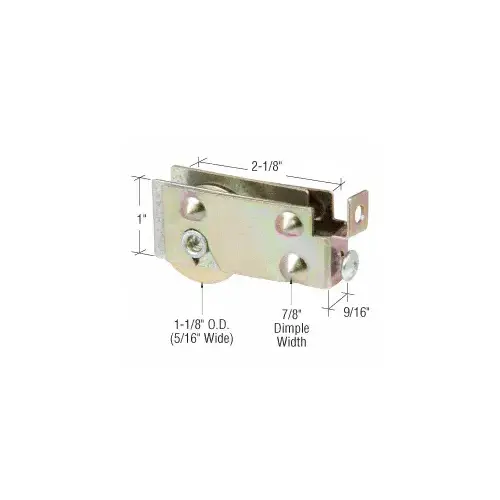 CRL D1699 1-1/8" Steel Sliding Glass Door Roller with 9/16" Wide Housing