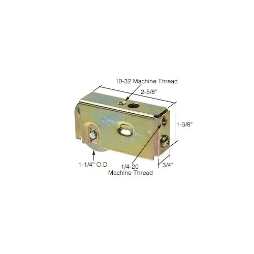 CRL D1723 1-1/4" Steel Sliding Glass Door Roller with 3/4" Wide Housing