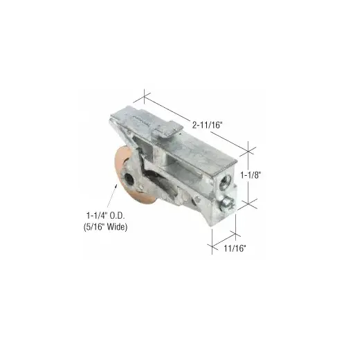 CRL D1734 1-1/4" Steel Sliding Glass Door Roller with 11/16" Wide Housing