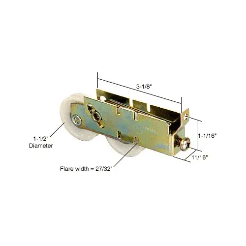 CRL D1738 1-1/2" Tandem Nylon Sliding Glass Door Roller with 11/16" Wide Housing