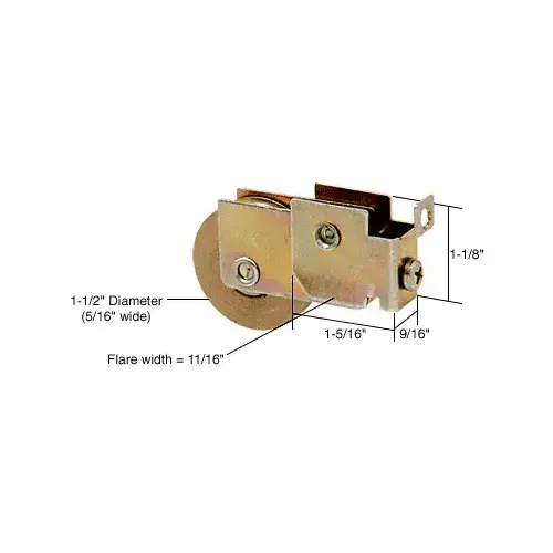 CRL D1740 1-1/2" Steel Sliding Glass Door Roller with 9/16" Wide Housing