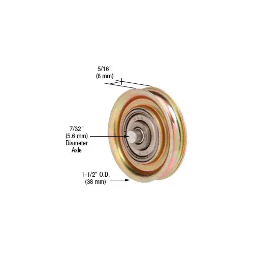 CRL D1766 1-1/2" Steel Ball Bearing Sliding Glass Door Roller - pack of 2