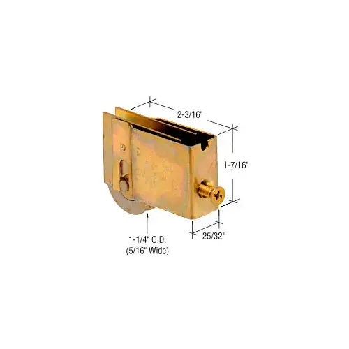 CRL D1782 1-1/4" Steel Ball Bearing Sliding Glass Door Roller with 25/32" Wide Housing for Crown and Penco Doors