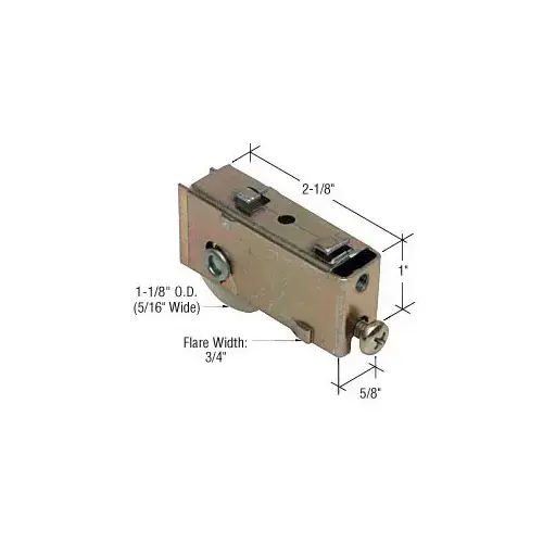 CRL D1848 1-1/8" Steel Ball Bearing Sliding Glass Door Roller with 5/8" Wide Housing for Smith Carry Doors