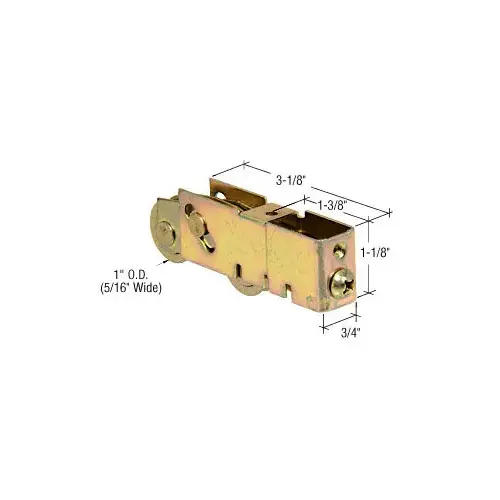 CRL D1982 1" Tandem Steel Ball Bearing Sliding Glass Door Roller with 3/4" Wide Housing