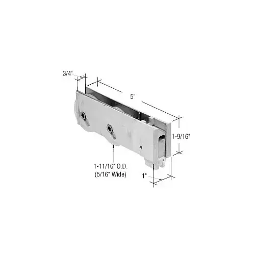 CRL D1993 1-11/16" Tandem Nylon Ball Bearing Sliding Glass Door Roller with 3/4" Wide Housing