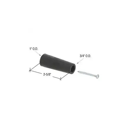 Prime-Line D1569 Black Sliding Glass Door Bumper - 2-5/8" Length - pack of 2