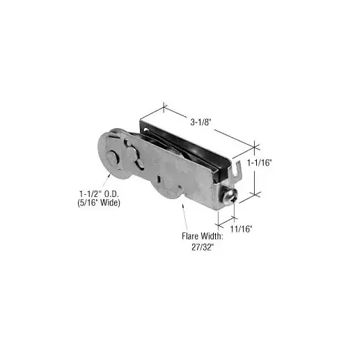 Prime-Line D1928 1-1/2" Tandem Stainless Steel Ball Bearing Sliding Glass Door Roller with 11/16" Wide Housing for Pacific Doors