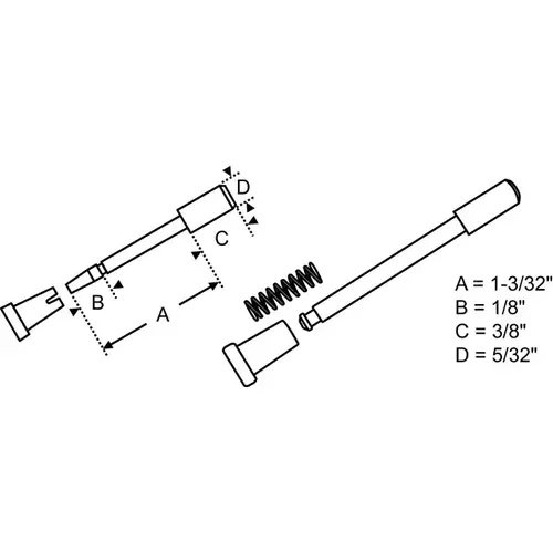 Brixwell 90-635b-XCP25 5/32in Plunger Assembly Black - pack of 25
