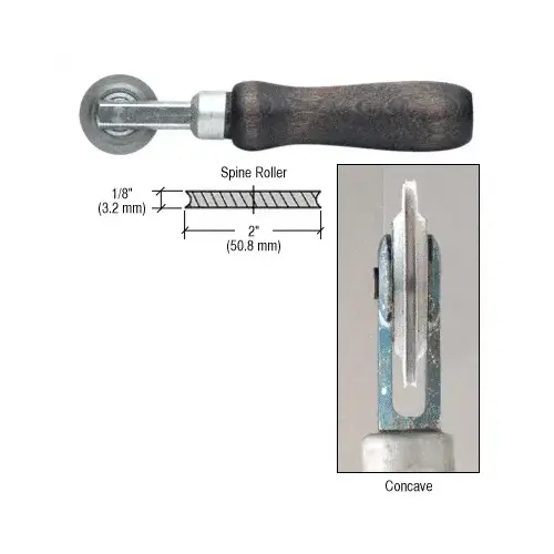 CRL 27K7 Concave Edge Steel Spline Roller with 2" x 1/8" Wheel