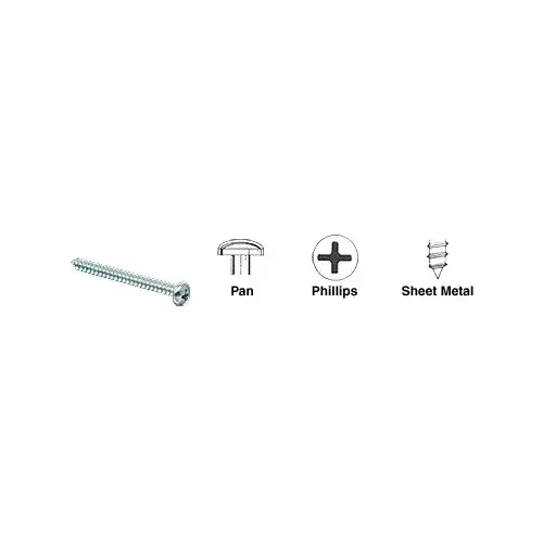 CRL 8X1PHPSMS 8 x 1" Pan Head Phillips Sheet Metal Screws