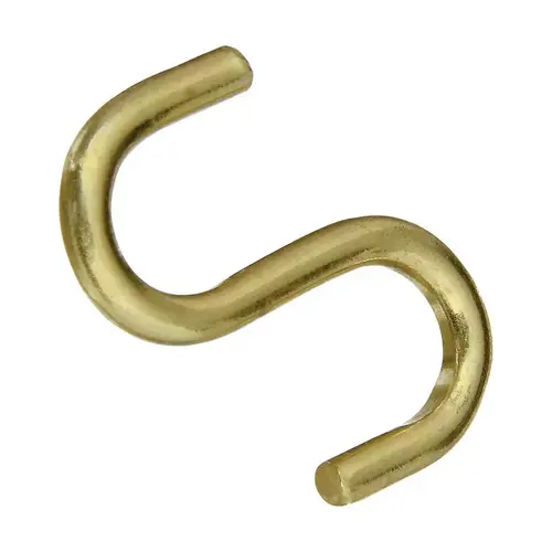 National Hardware N121806 V2077 1" Heavy Open S Hook Solid Brass Finish