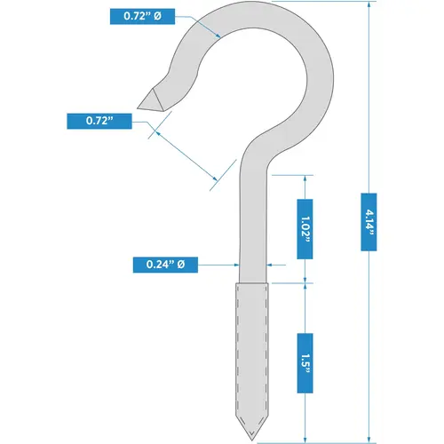 National Hardware N220509-XCP20 2040BC 3" Ceiling Hook Zinc Plated Finish - pack of 20
