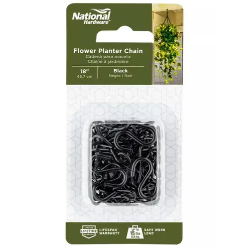National Hardware N275024 V2663 18" Flower Plant Chain Black Finish