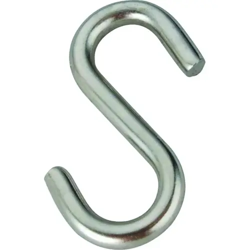 ProSource LR380 S-Hook, 158 lb Working Load, 19/64 in Dia Wire, Stainless Steel, Stainless Steel Silver