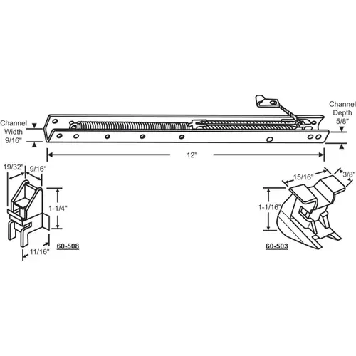 Brixwell 60-112-3 12in Window Channel Balance 6 To 9 Lbs Sash Weight hwB-Ce514-5/8B-1120 60-503a And 60-508a Attached