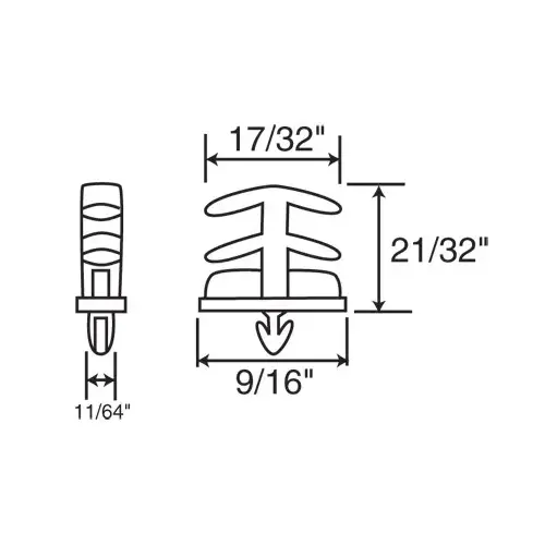 Brixwell 90-630 Muntin Clip Nylon White 3/16 X 9/16in
