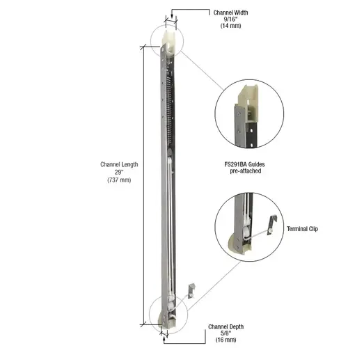 CRL FA2820G 2820 Window Channel Balance with FS291BA Guides Attached