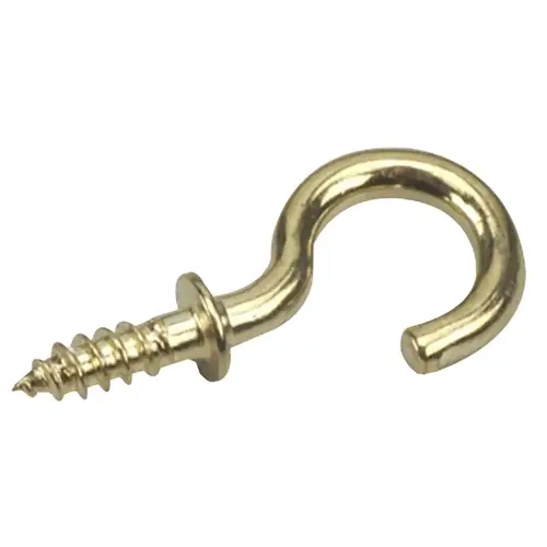 Onward 2780BR Cup Hook, 6 mm Opening, 20 mm L, Metal, Brass - pack of 6