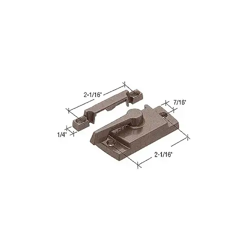 Prime-Line TH23084 Bronze Sash Lock with Lugs - 7/16" Backset 2-1/16" Mounting Holes