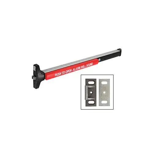 DETEX V40EBW48 V40 48" Alarmed Rim Exit Device - Weatherized (Indoor/Outdoor) Black