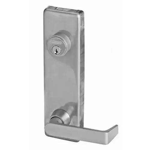 Falcon 510L26D Dane Lever Exit Device Trim with Key Locks or Unlocks Satin Chrome Finish